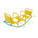 Yellow and blue three-seat rocking seesaw, view 10
