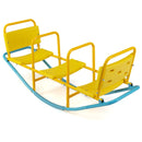 Yellow and blue three-seat rocking seesaw, view 13