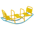 Yellow and blue three-seat rocking seesaw, view 16