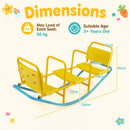 Yellow and blue three-seat rocking seesaw, view 6