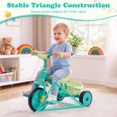 Green toddler tricycle with rear basket, view 5