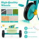 Green toddler tricycle with rear basket, view 6