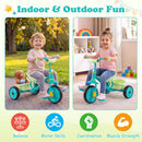 Green toddler tricycle with rear basket, view 8