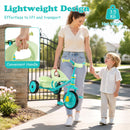 Green toddler tricycle with rear basket, view 10