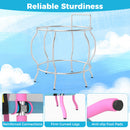 Pink and light blue kids enclosed trampoline, view 7