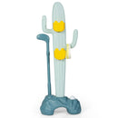Green cactus activity stand with golf and toss-game accessories
