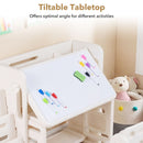 Kids Desk, Chair and Bookshelf Set with Drawing Board, view 10