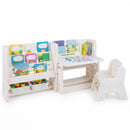 Kids Desk, Chair and Bookshelf Set with Drawing Board, view 4