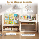Kids Desk, Chair and Bookshelf Set with Drawing Board, view 7