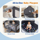 Foldable Baby Playpen with Basketball Hoop and Goal, view 7