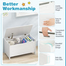 Crocodile Kids Toy Chest with Supported Lift-Up Lid – White product view 5