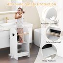 Crown Learning Tower with Double-Sided Chalkboard – guardrail and rounded side detail