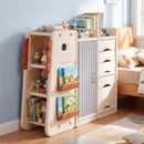 Dinosaur Toy Organiser with Five Bins and Book Storage – bedroom storage example