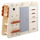 Dinosaur Toy Organiser with Five Bins and Book Storage – empty organiser overview