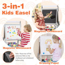 Double-Sided Kids Art Easel with Paper Roll and Storage Bins – Grey, view 7