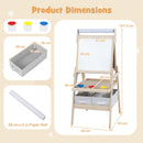 Double-Sided Kids Art Easel with Paper Roll and Storage Bins – Natural, view 5