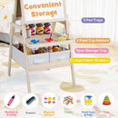 Double-Sided Kids Art Easel with Paper Roll and Storage Bins – Natural, view 7