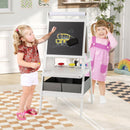 Double-Sided Kids Art Easel with Paper Roll and Storage Bins – White, view 5