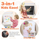 Double-Sided Kids Art Easel with Paper Roll and Storage Bins – White, view 6