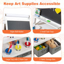 Double-Sided Kids Art Easel with Paper Roll and Storage Bins – White, view 8