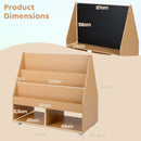 Double-Sided Rolling Bookshelf with Chalkboard – overall and chalkboard dimensions