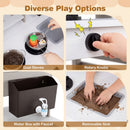 Double-Sided Wooden Mud Kitchen with Canopy and Cookware in Grey, view 7