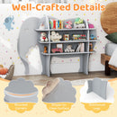 Elephant Bookshelf and Toy Storage – panel and leg details