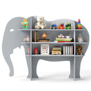 Elephant Bookshelf and Toy Storage – shelves shown with display props