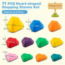 Eleven-Piece Heart Stepping Stones Set – four sizes and 80 kg capacity