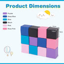 14 cm cube dimension diagram with the six colours - Colourful option (FH10107)