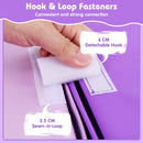 Close-up of the purple foam blocks joined by detachable hook-and-loop fasteners