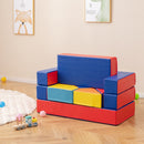 Multicolour eight-piece PU foam play sofa in room setting