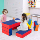 Multicolour eight-piece PU foam play sofa table and seat arrangement