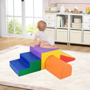 Multicolour four-piece foam climbing set in a playroom