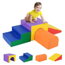 Multicolour four-piece foam set with tunnel, step, ramp and half-moon