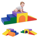 Multicolour four-piece foam set shown in different arrangements