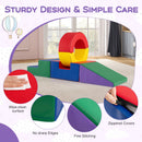 Five-Piece Foam Climbing Set with Split Ring and Ramp – wipe-clean cover zip and stitching