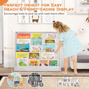 Five-Tier Kids Book Display Rack – White – Five front-facing book tiers