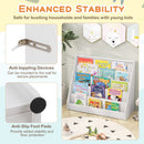 Five-Tier Kids Book Display Rack – White – Wall-anchoring hardware
