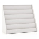 Five-Tier Kids Book Display Rack – White – White book display hero