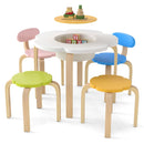 Flower Kids Table with Two Chairs and Two Stools – Multicolour product view 4