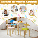 Flower Kids Table with Two Chairs and Two Stools – Multicolour product view 6