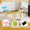 Flower Kids Table with Two Chairs and Two Stools – Multicolour product view 8