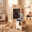Folding Activity Tower with Step Stool and Chalkboard – drawing setup with separate stool