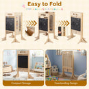Folding Activity Tower with Step Stool and Chalkboard – folded storage arrangement