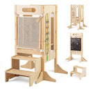 Folding Activity Tower with Step Stool and Chalkboard – folding tower and separate two-step stool