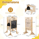 Folding Activity Tower with Step Stool and Chalkboard – tower platform stool and folded dimensions