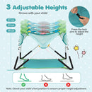 Folding Baby Activity Jumper with Canopy and Carry Bag – three height settings and foot position guidance