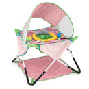 Folding Baby Activity Jumper with Canopy and Carry Bag – pink jumper with removable canopy