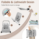 Folding Baby Bouncer with Toy Bar and Washable Cover – folding mechanism and labelled 2 kg weight